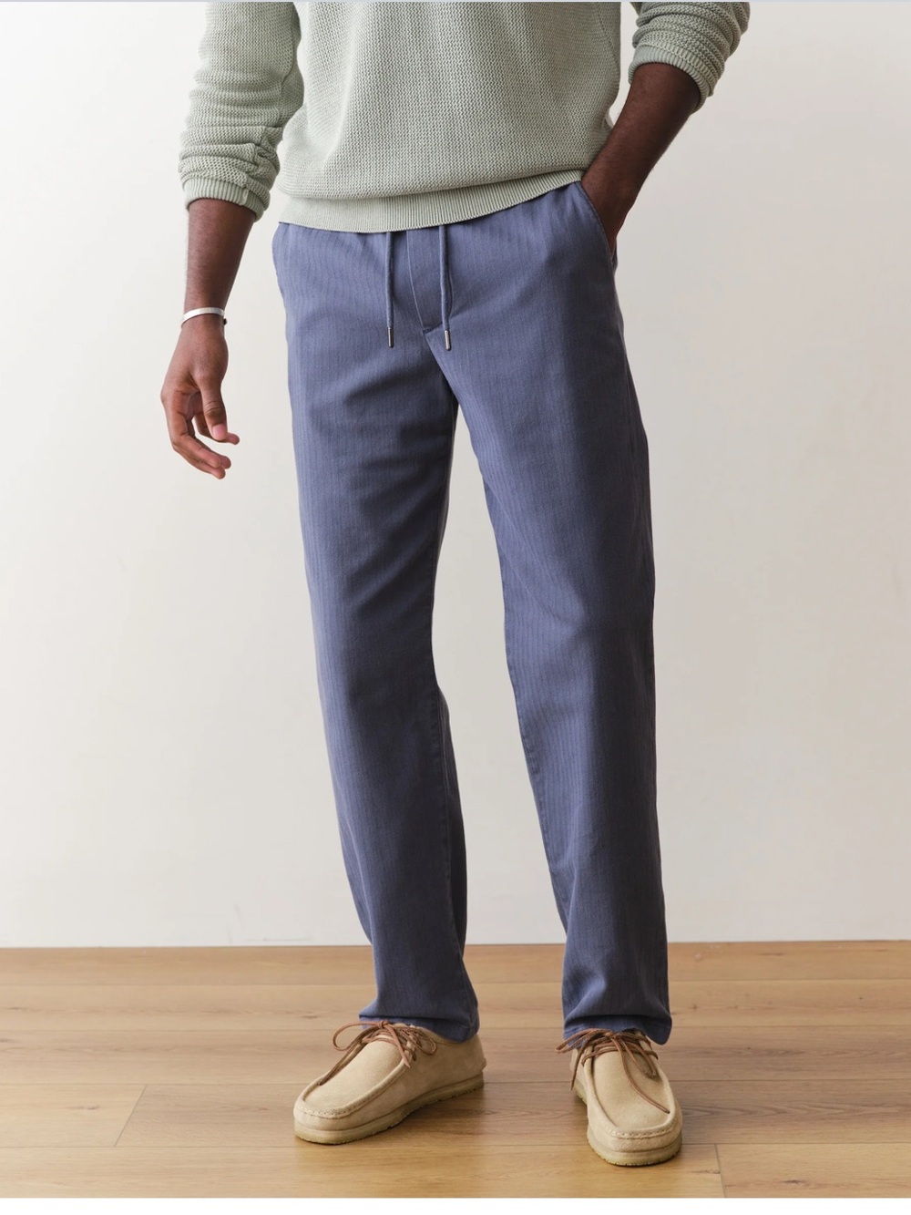 Marine Layer NWT Herringbone Saturday Pant Relaxed fit with drawstring, size XL